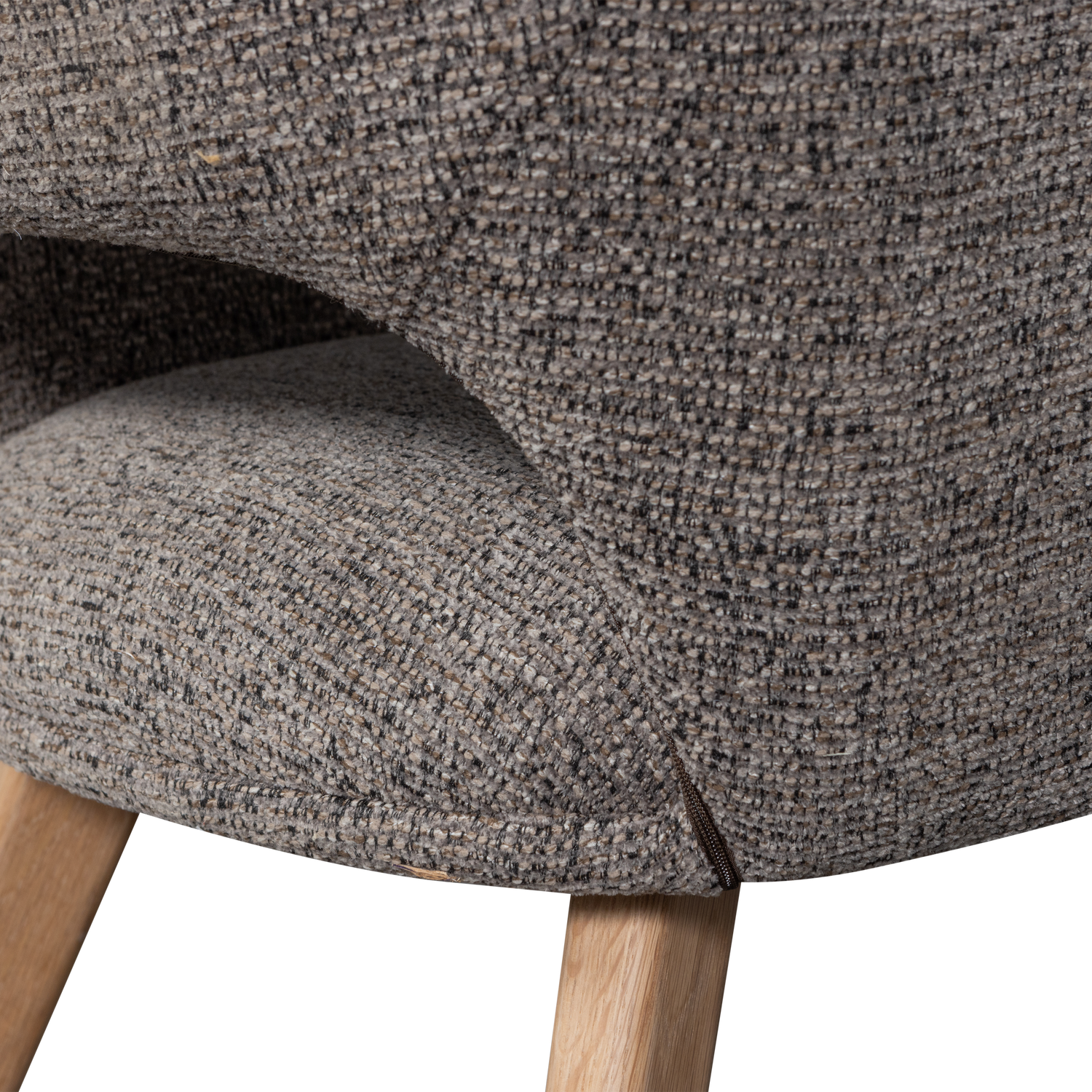 Murat Eetkamerstoel Taupe Met Houten Poot Naturel