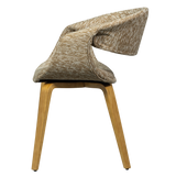 Yossi Eetkamerstoel Zand Met Houten Poot Naturel
