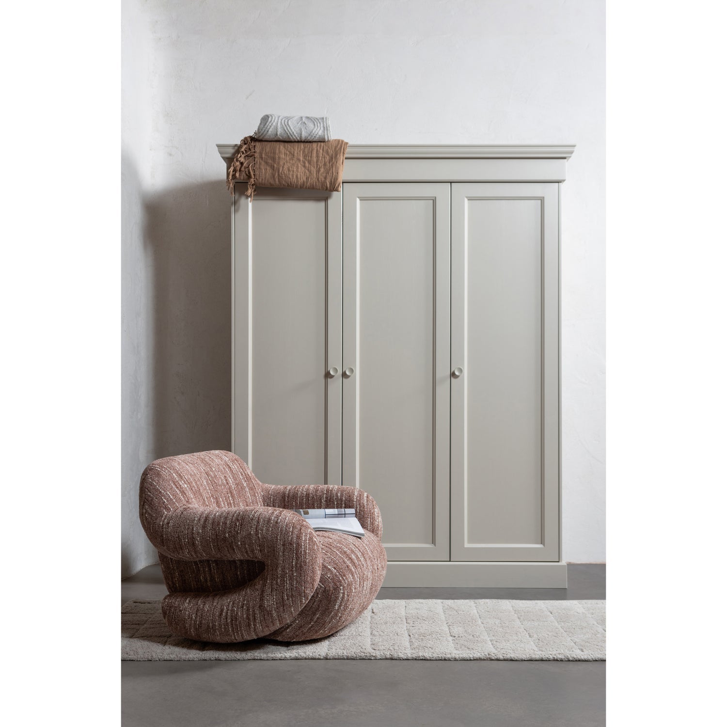 Folke Fauteuil Chenille Oudroze Melange