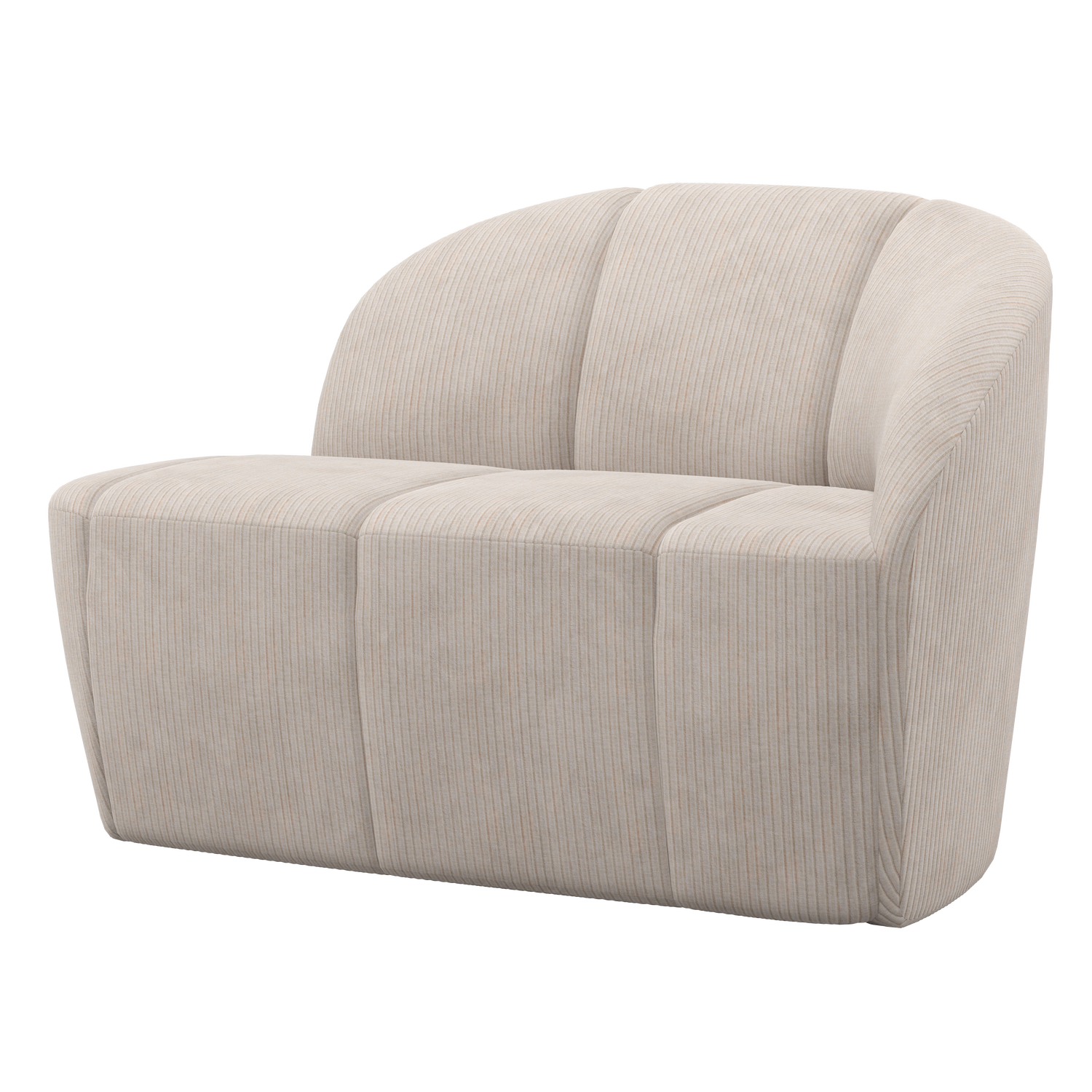 Mojo 2 Zits Bankje Rechts Ribstof Ecru