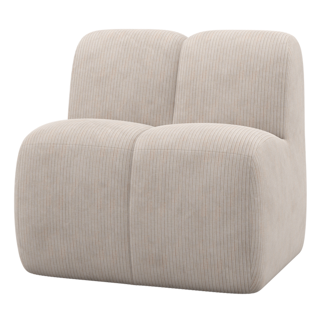 Mojo Eetbankje 84 Cm Met Rugleuning Ribstof Ecru