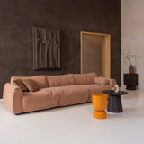 Baggy 3 Zits Bank Geweven Chenille Oud Roze