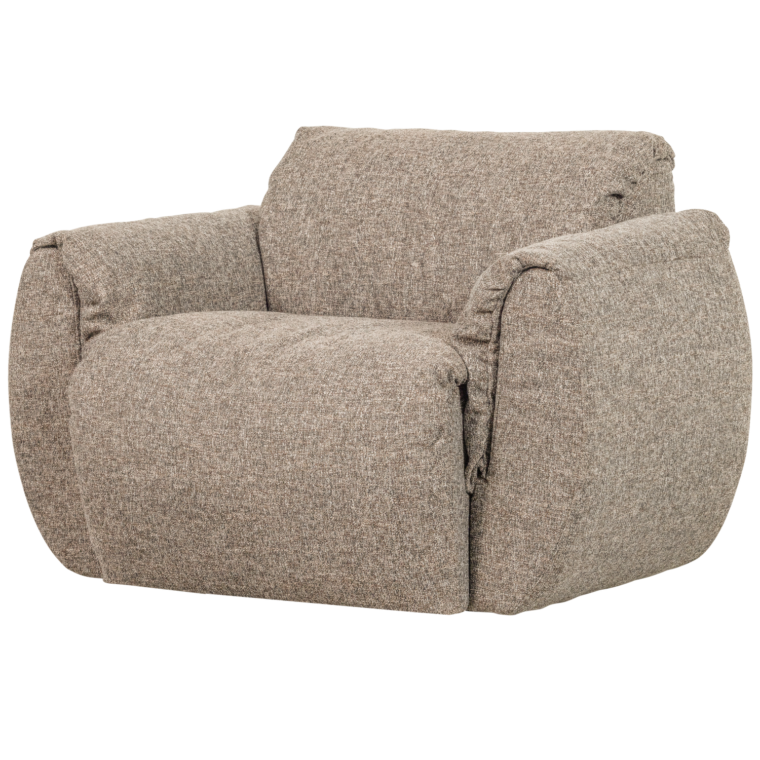 Baggy Draaifauteuil Geweven Stof Bruin Melange
