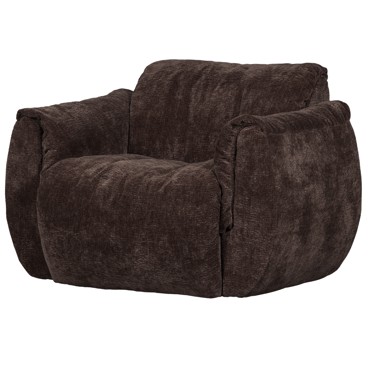 Baggy Draaifauteuil 3 D Chenille Donkerbruin