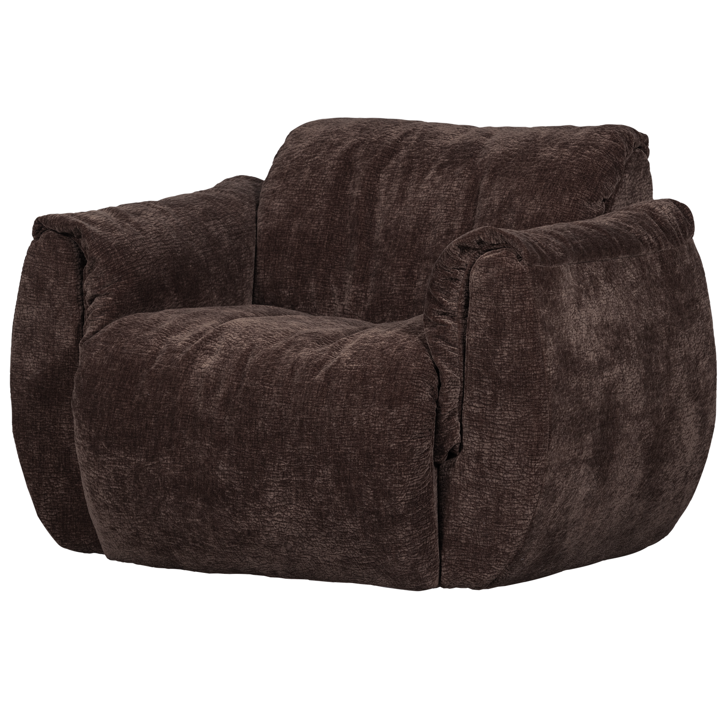 Baggy Draaifauteuil 3 D Chenille Donkerbruin