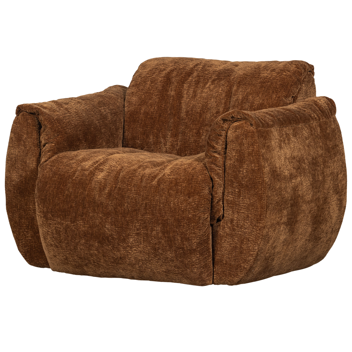 Baggy Draaifauteuil 3 D Chenille Middenbruin