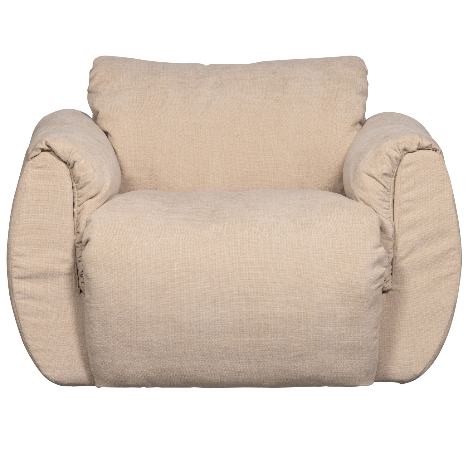 Baggy Draaifauteuil Geweven Chenille Zand