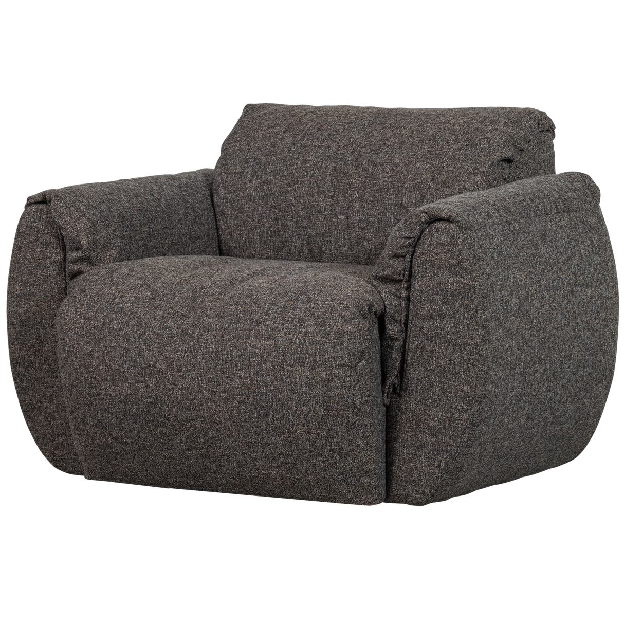 Baggy Draaifauteuil Geweven Stof Warmgrijs Melange
