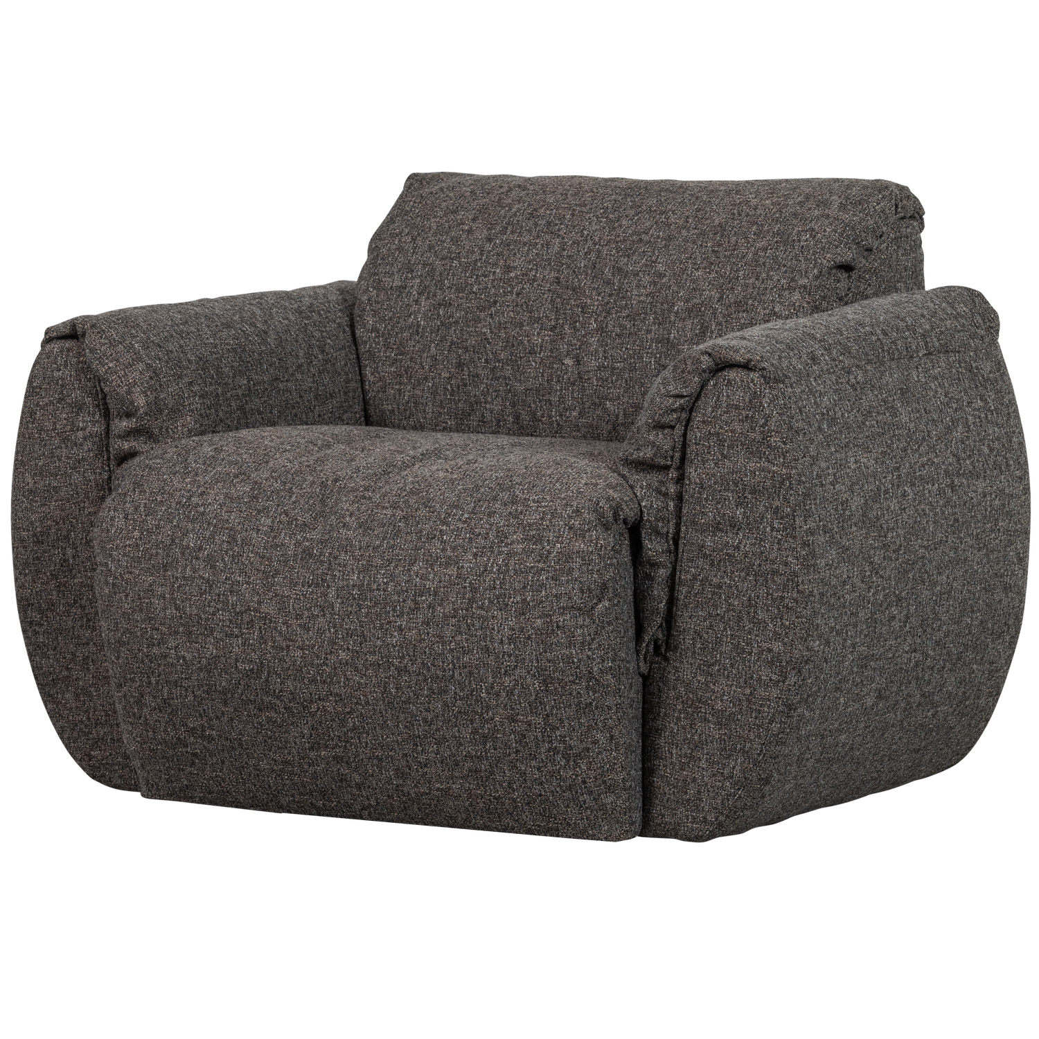 Baggy Draaifauteuil Geweven Stof Warmgrijs Melange