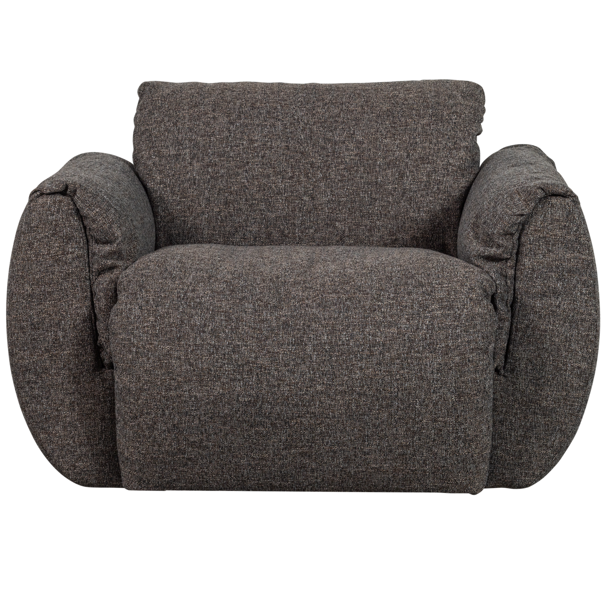 Baggy Draaifauteuil Geweven Stof Warmgrijs Melange