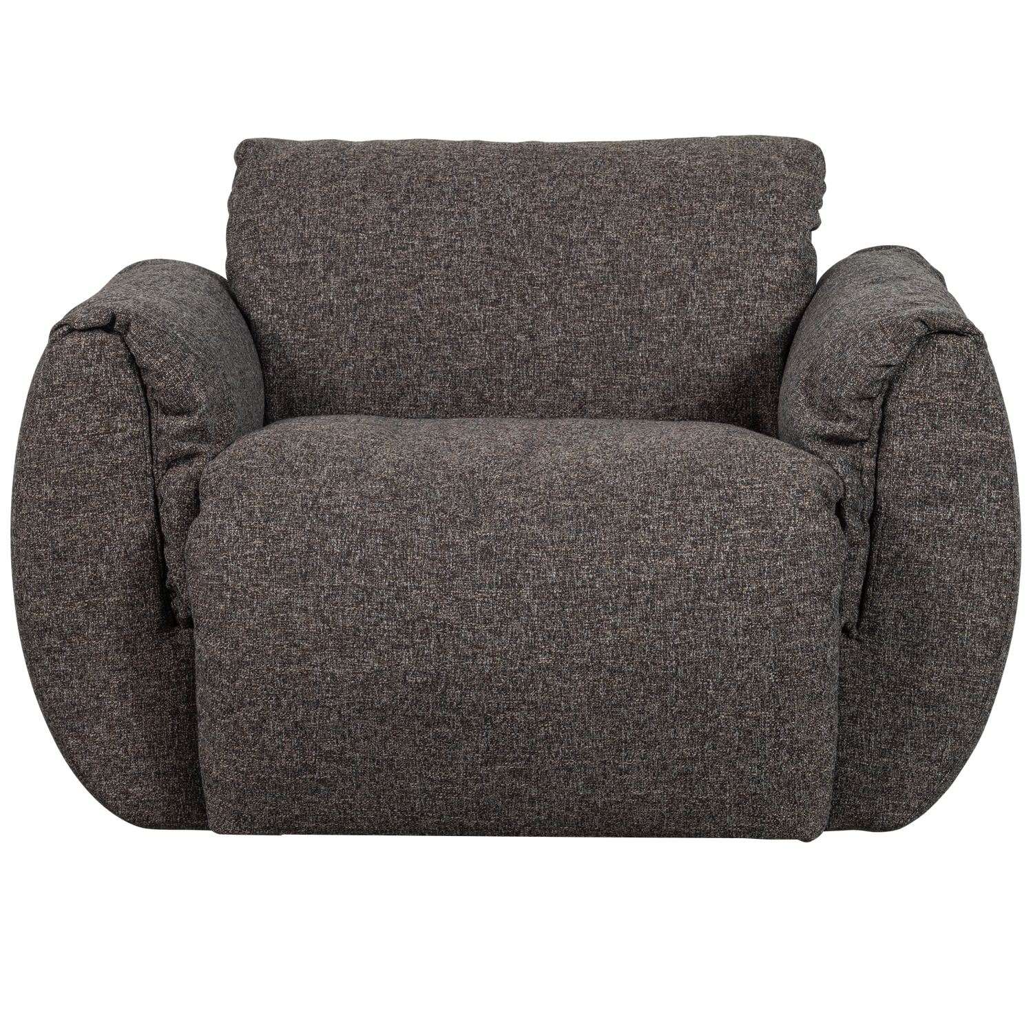 Baggy Draaifauteuil Geweven Stof Warmgrijs Melange