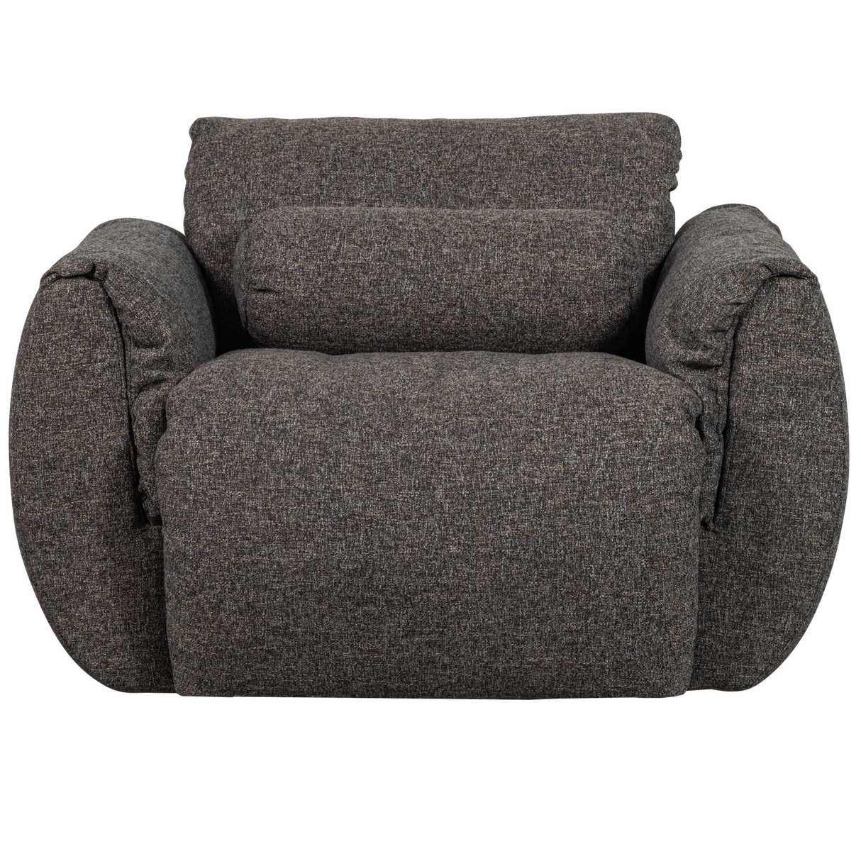 Baggy Draaifauteuil Geweven Stof Warmgrijs Melange