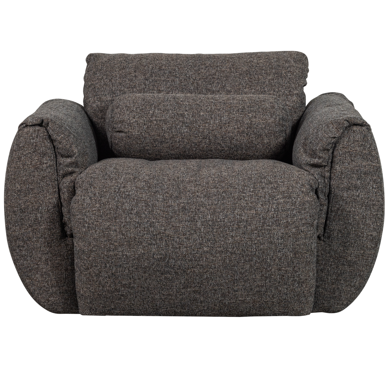 Baggy Draaifauteuil Geweven Stof Warmgrijs Melange