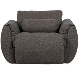 Baggy Draaifauteuil Geweven Stof Warmgrijs Melange