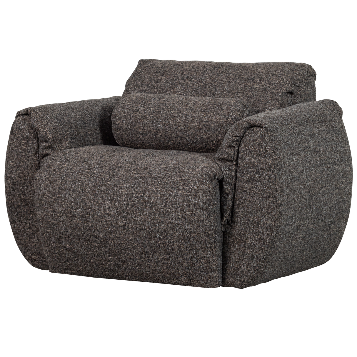 Baggy Draaifauteuil Geweven Stof Warmgrijs Melange