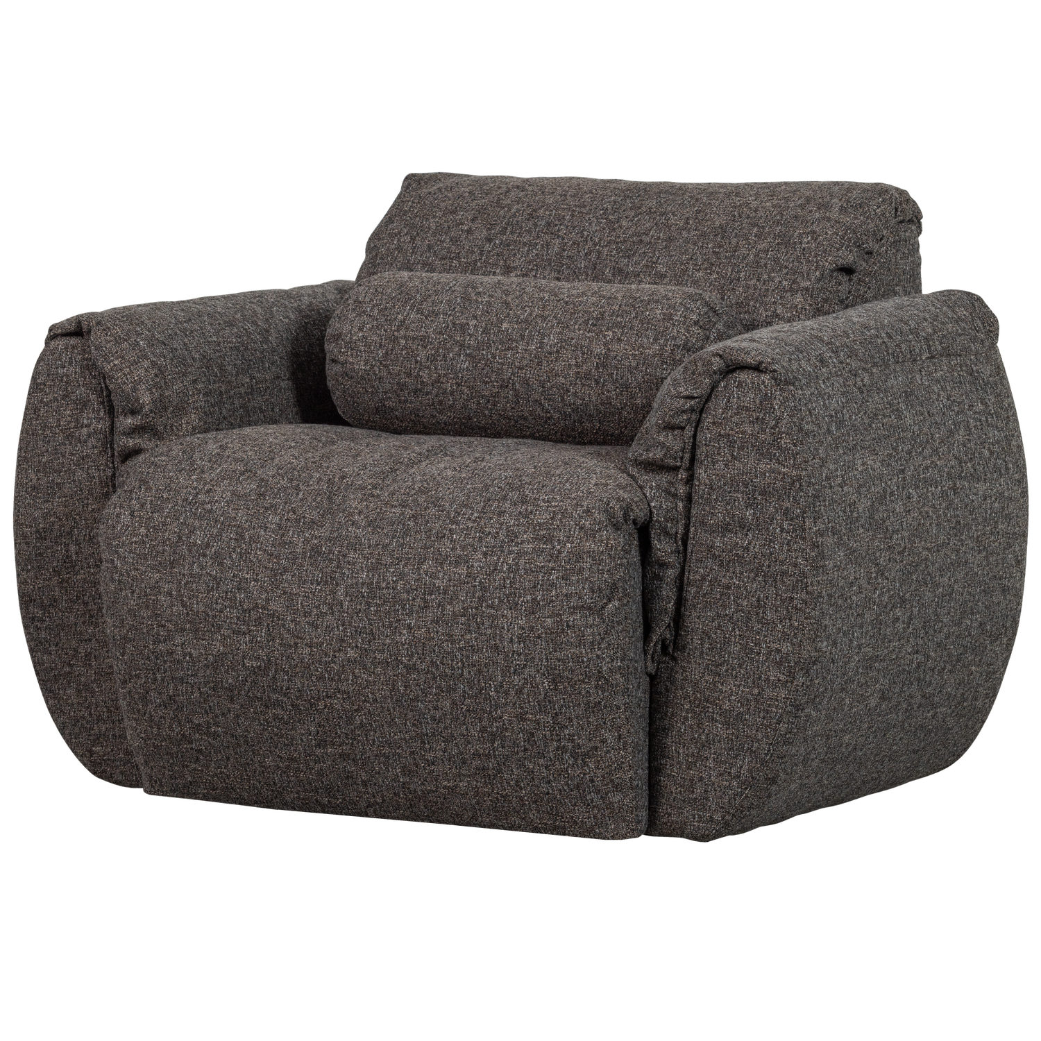 Baggy Draaifauteuil Geweven Stof Warmgrijs Melange