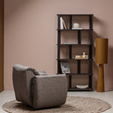 Baggy Draaifauteuil Geweven Stof Warmgrijs Melange