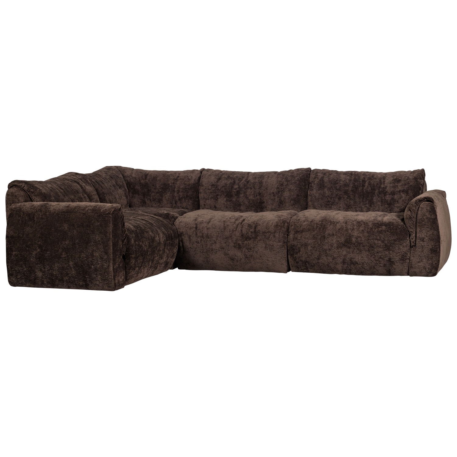 Baggy Hoekbank Links 3 D Chenille Donkerbruin