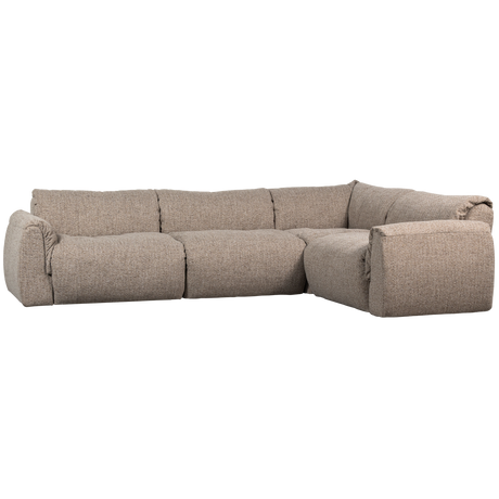 Baggy Hoekbank Rechts Geweven Stof Bruin Melange van WOOOD – Luxe comfort op maat van PureWonen. Vraag naar de beste prijs.