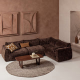 Baggy Hoekbank Rechts 3 D Chenille Donkerbruin
