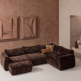 Baggy Hoekbank Rechts 3 D Chenille Donkerbruin