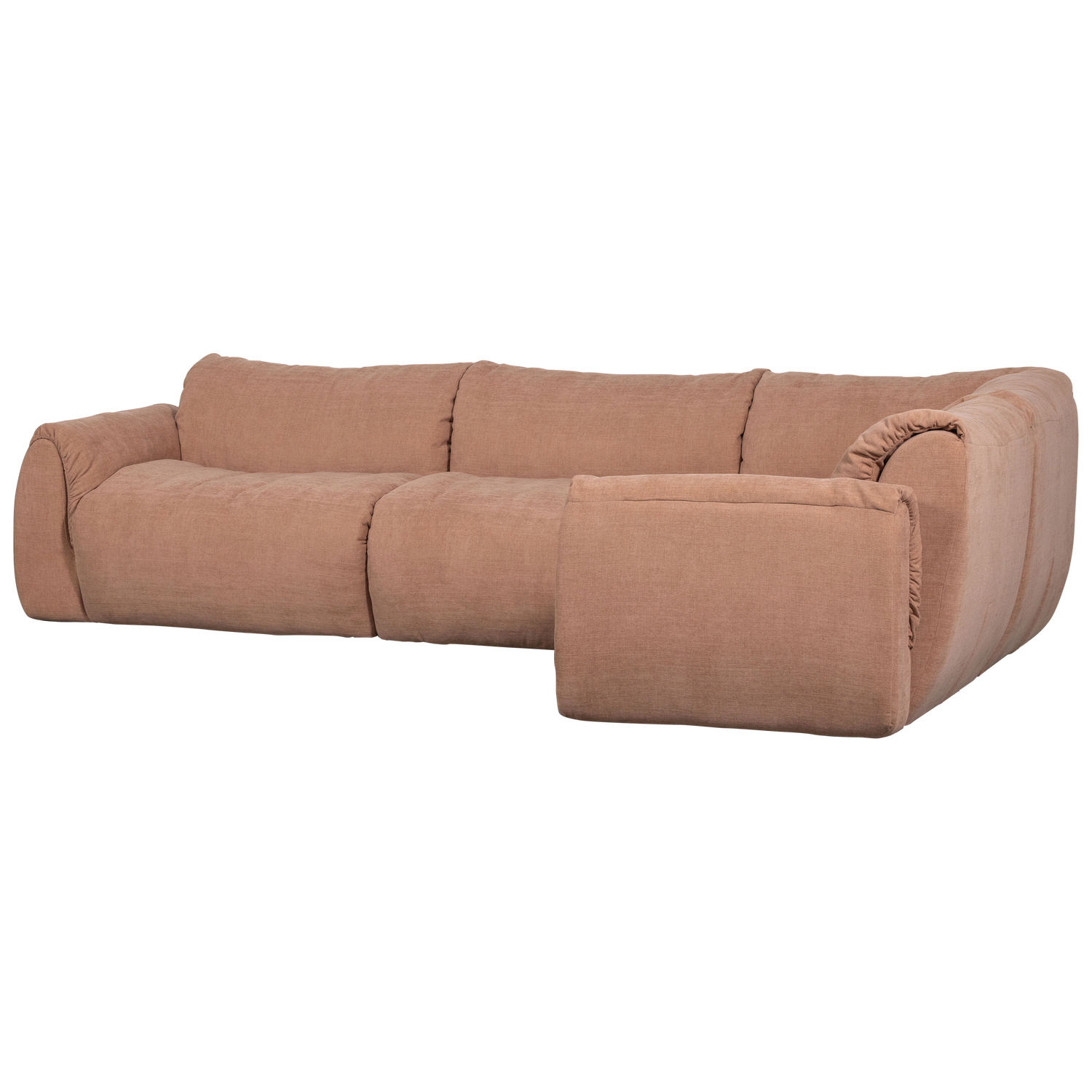 Baggy Hoekbank Rechts Geweven Chenille Oud Roze