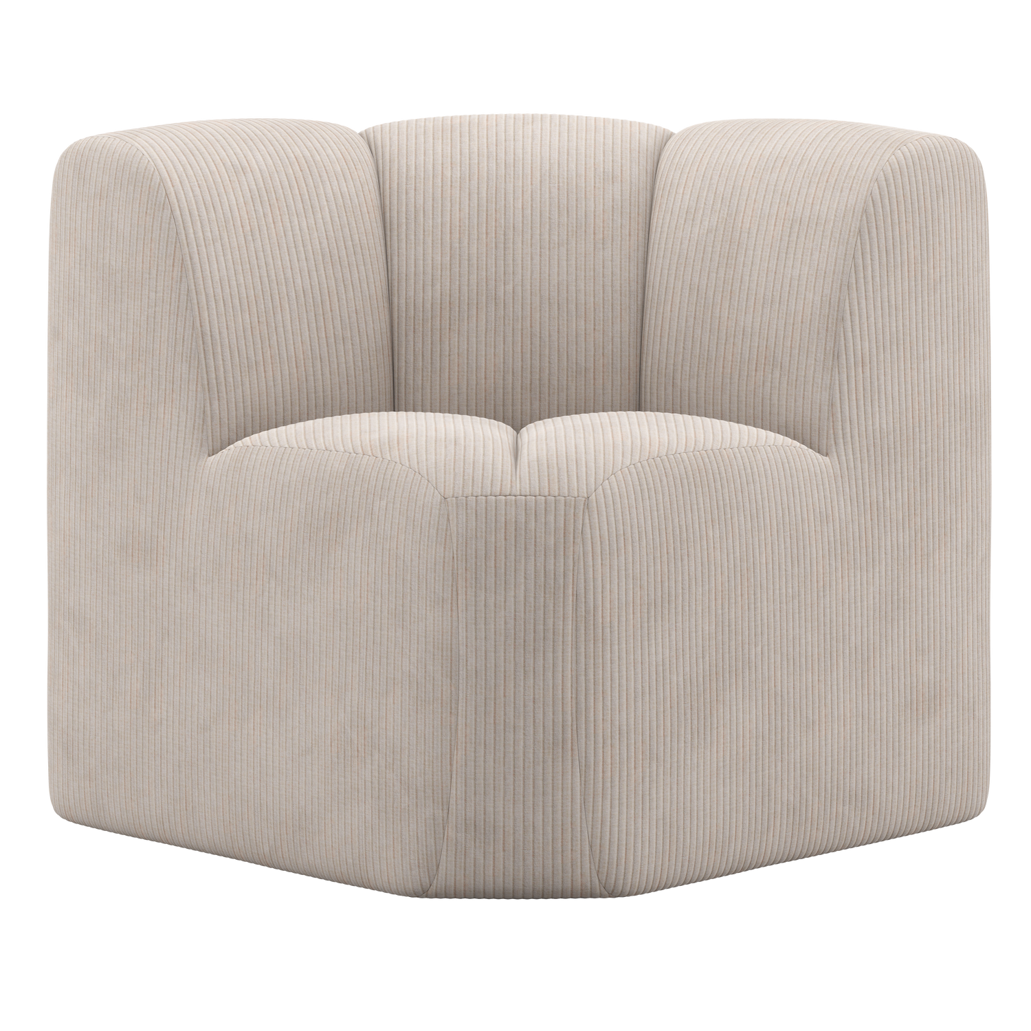 Mojo Eetbankje Hoek Met Rugleuning Ribstof Ecru