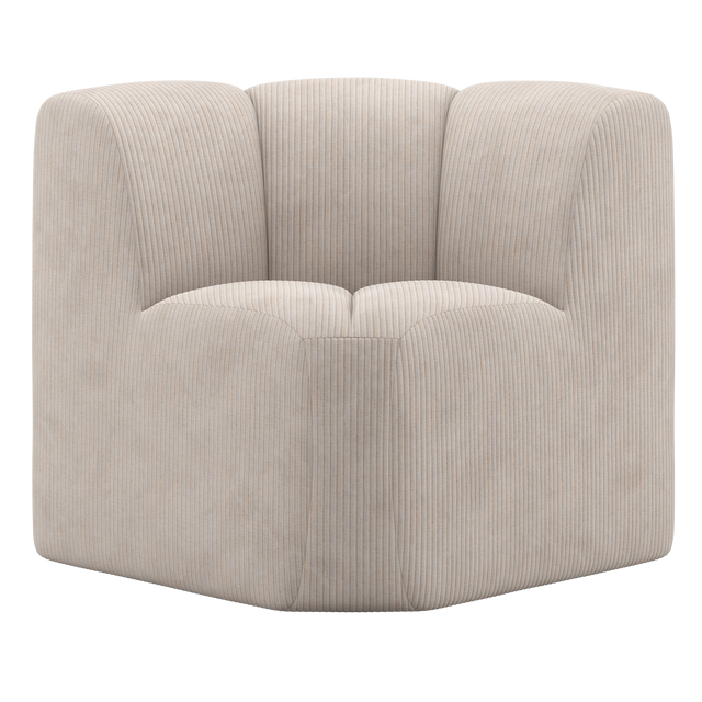 Mojo Eetbankje Hoek Met Rugleuning Ribstof Ecru