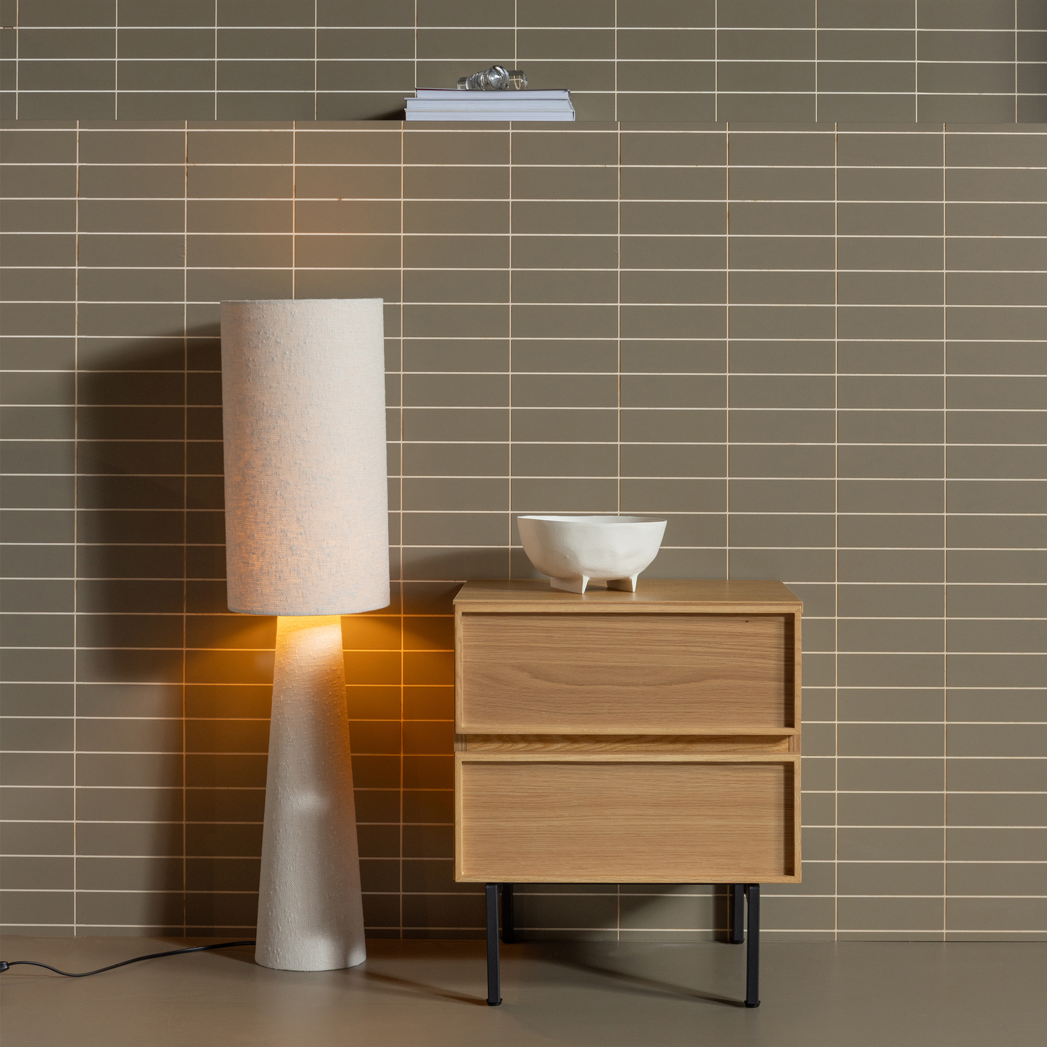 Tours Ladekast/Nachtkastje 2 Lades Melamine/Mdf Naturel