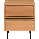 Tours Ladekast/Nachtkastje 2 Lades Melamine/Mdf Naturel