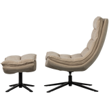 Kube Draaifauteuil Met Hocker Naturel