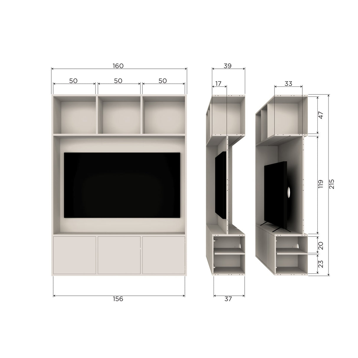 Meggy Tv Opbergkast 160 Cm Grenen Dust [Fsc]