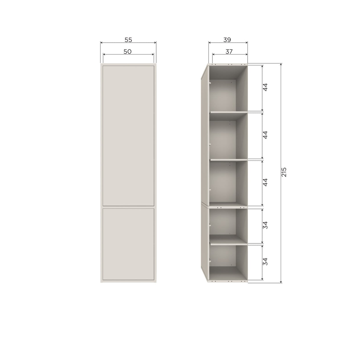 Meggy Smalle Opbergkast 55 Cm Grenen Dust [Fsc]