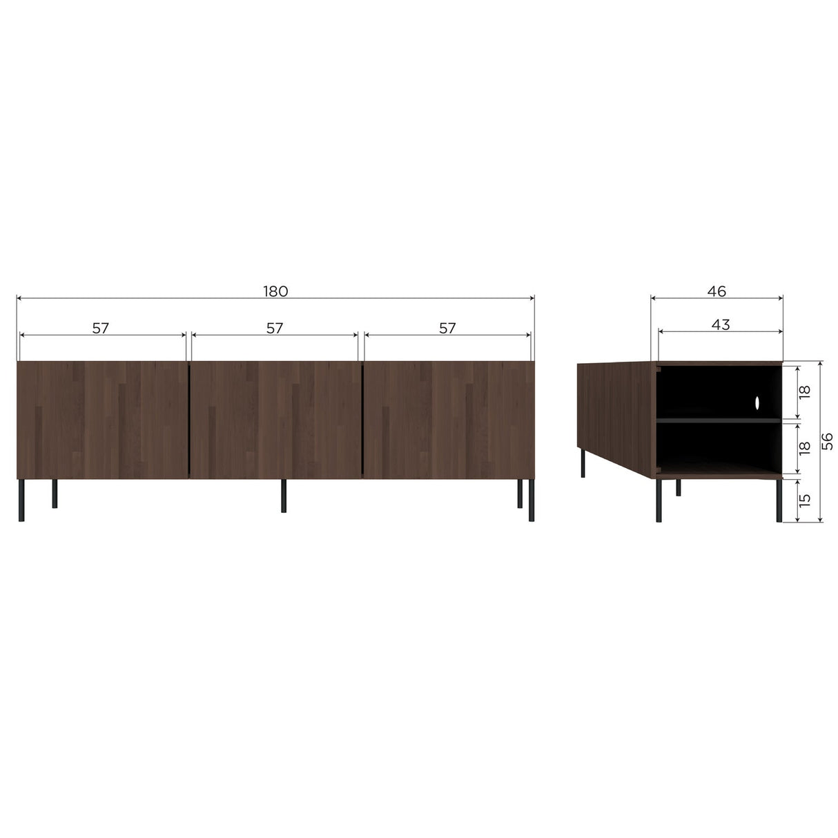 Bono Gravure Tv Meubel Essen Bruin [Fsc]