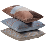 Laon Kussens Velvet Naturel/Blauw Set Van 3