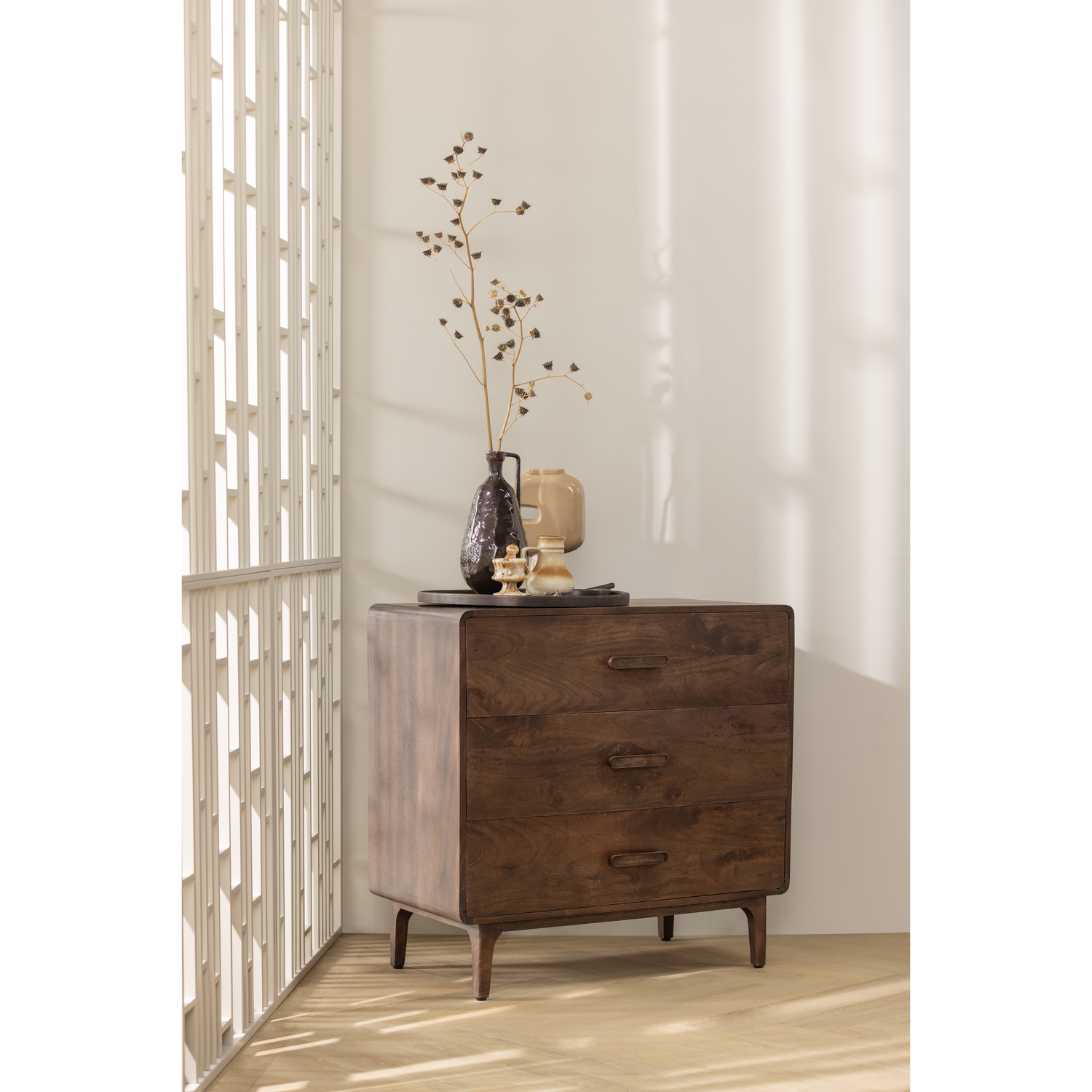 Liya Ladekast Mango Hout Donkerbruin