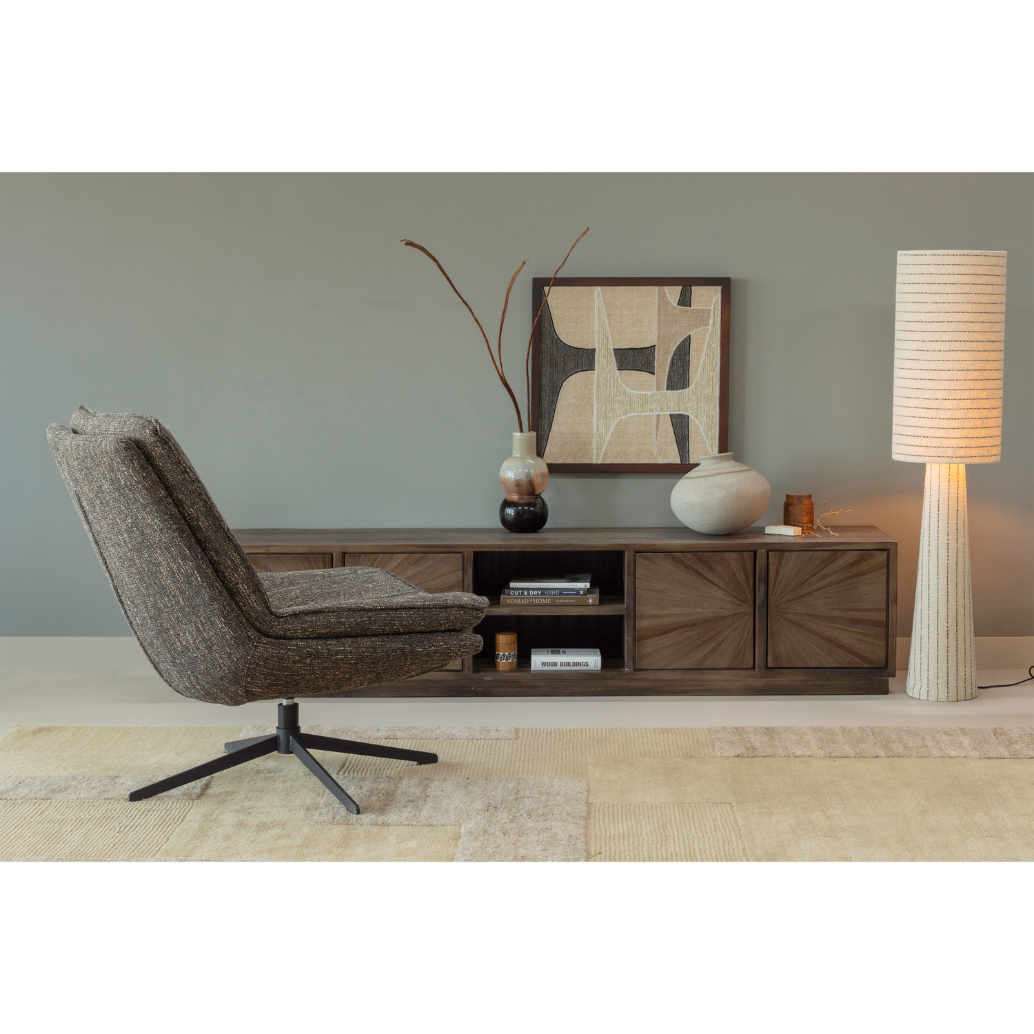 Milaro Draaifauteuil Naturel Melange