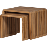 Jasmijn Bijzettafel Recycled Teak Naturel Set Van 2