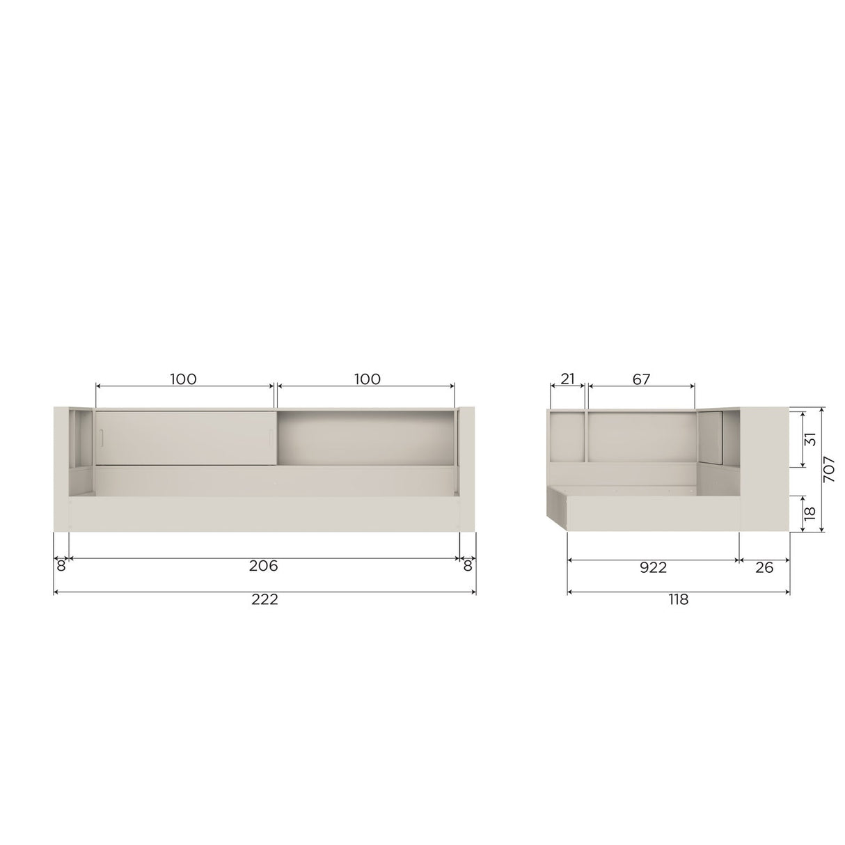 Carter Hoekbed Links/Rechts Grenen Dust [Fsc]