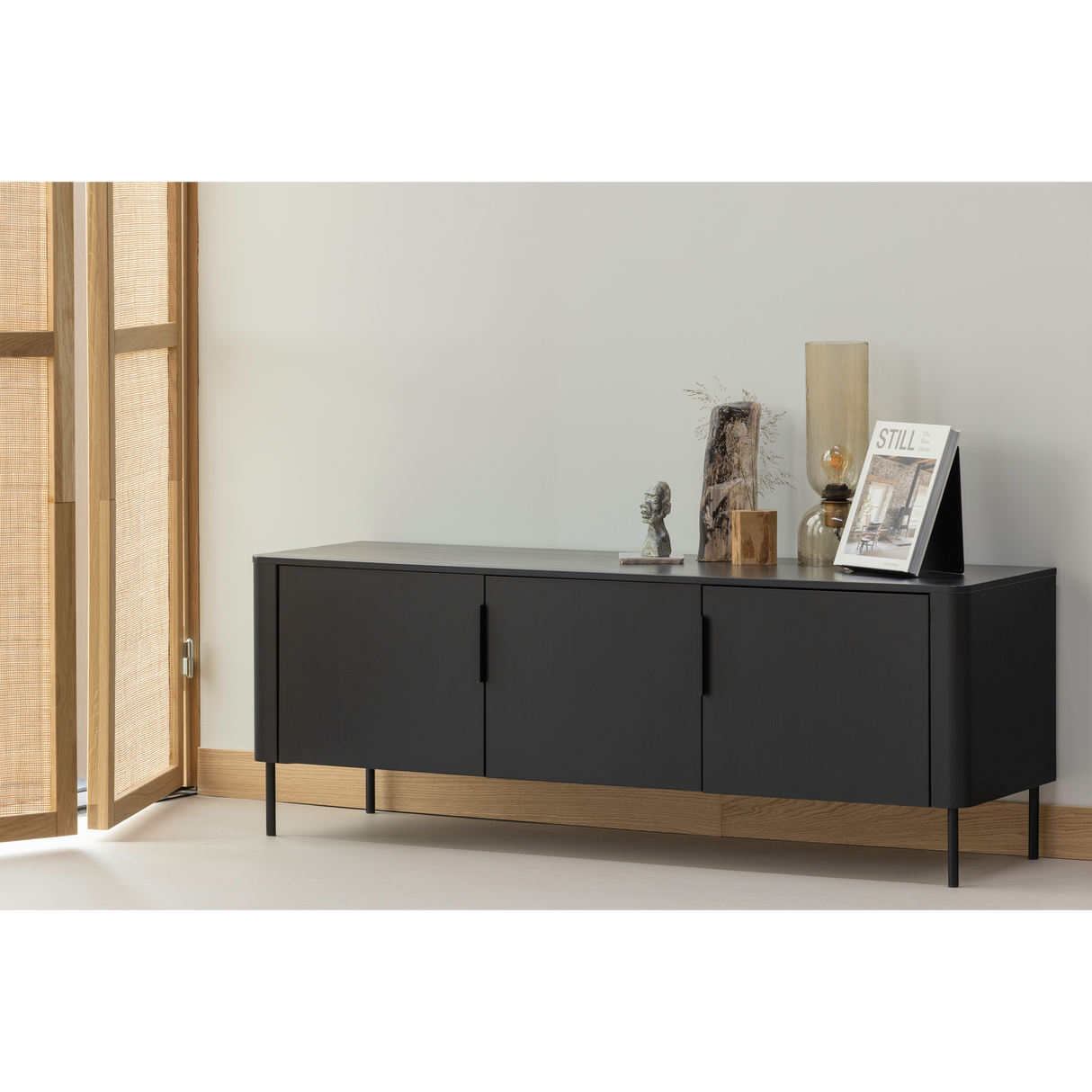 Gunnar Tv Meubel 154 Cm Grenen Matzwart [Fsc]