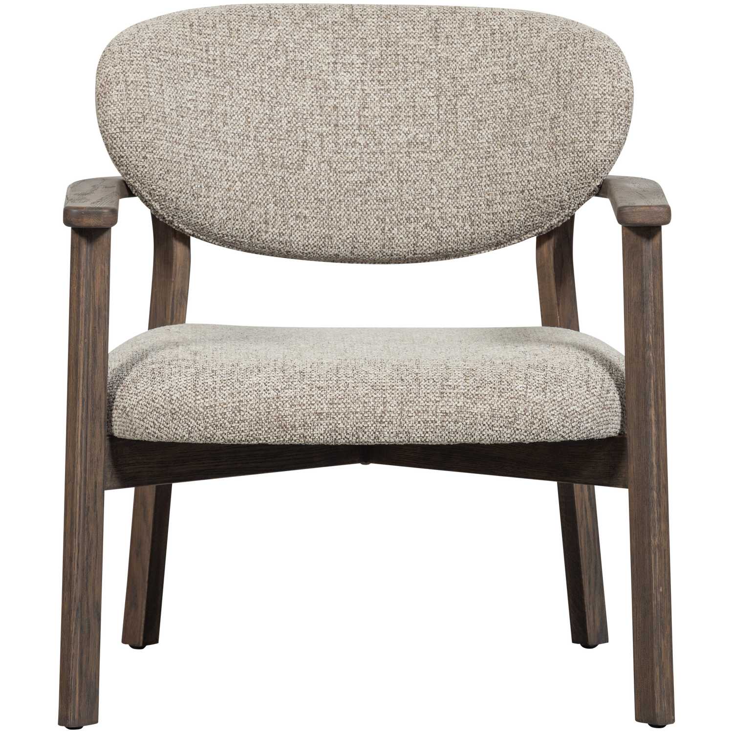 Udar Fauteuil Naturel Met Houten Frame Donkerbruin