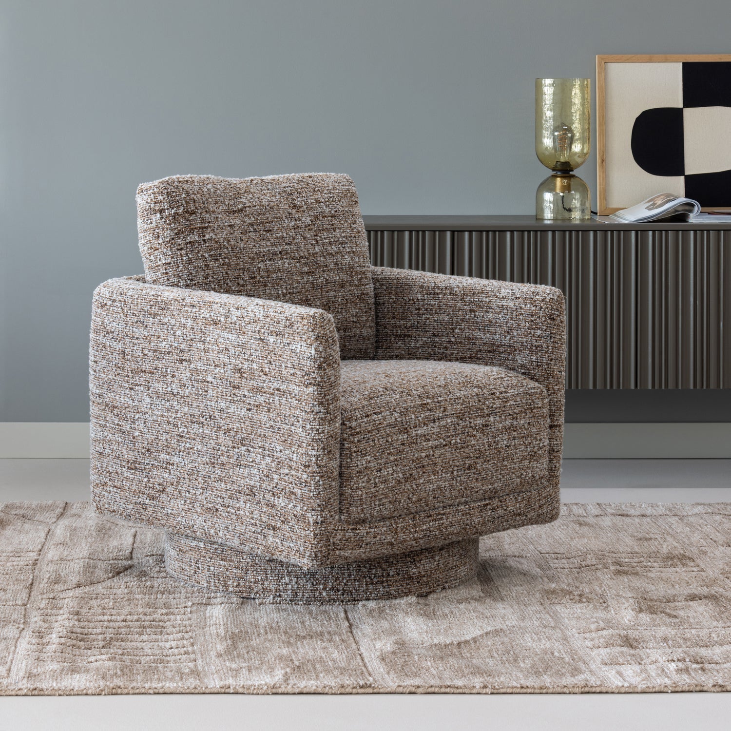 Oska Draaifauteuil Bruin Melange