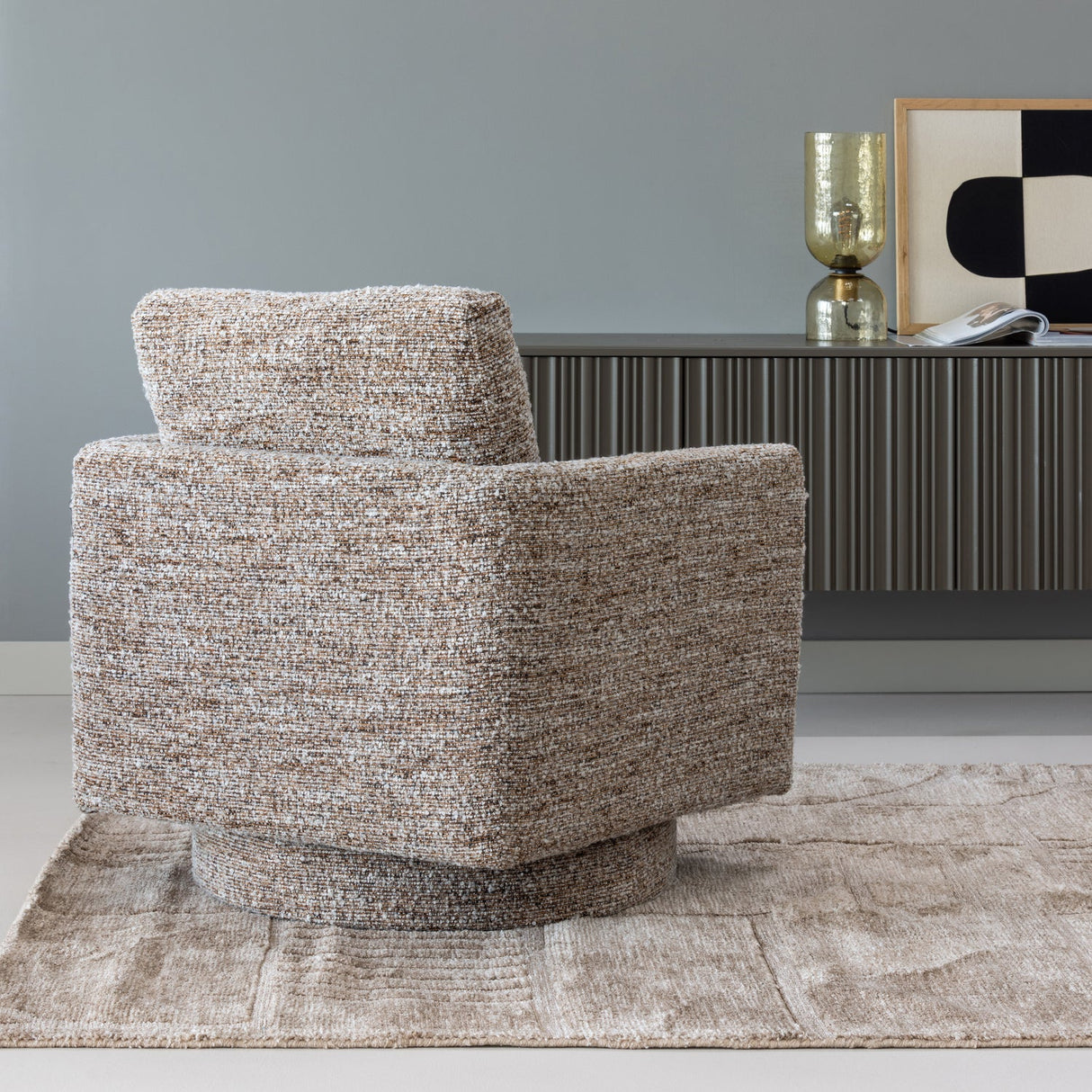 Oska Draaifauteuil Bruin Melange