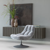 Elvi Draaifauteuil Chenille Structuur Lichtgrijs