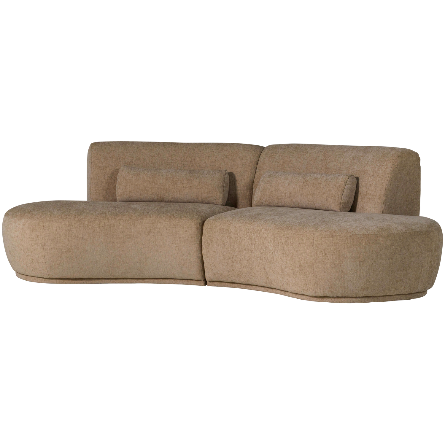 Batavier Half Ronde Bank 4 Zits Velvet Lichtbruin Melange