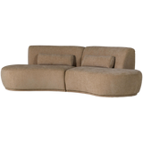 Batavier Half Ronde Bank 4 Zits Velvet Lichtbruin Melange