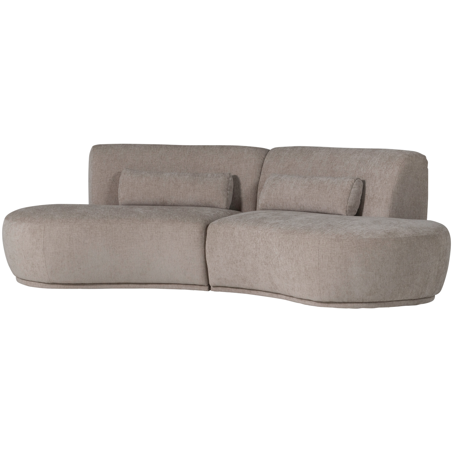 Batavier Half Ronde Bank 4 Zits Velvet Zand Melange