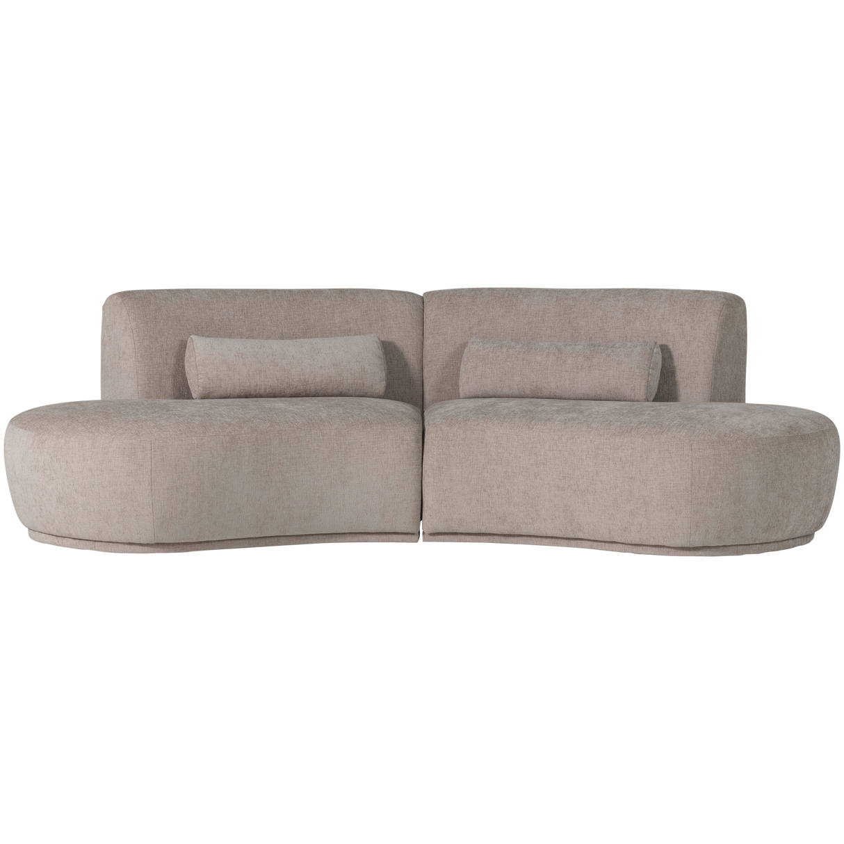 Batavier Half Ronde Bank 4 Zits Velvet Zand Melange
