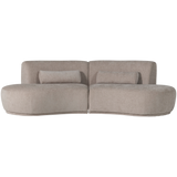 Batavier Half Ronde Bank 4 Zits Velvet Zand Melange