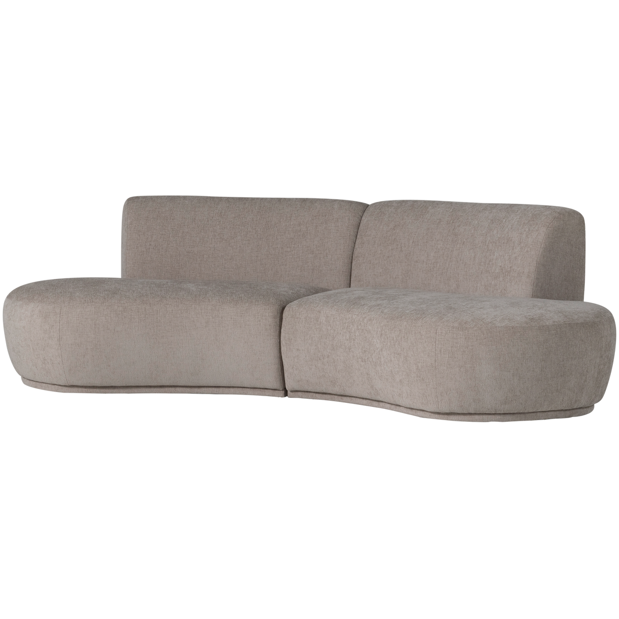 Batavier Half Ronde Bank 4 Zits Velvet Zand Melange